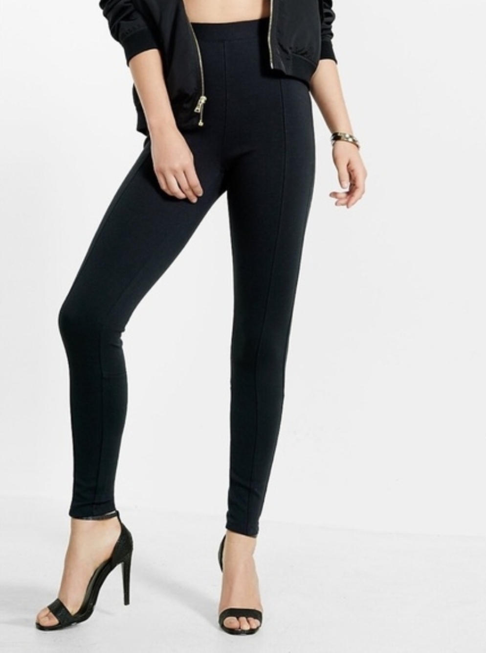 Express Straight-Leg Ponte Pants in Black